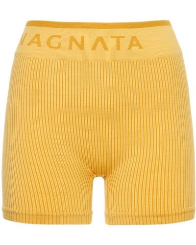 Pantaloni scurți cu talie înaltă Nagnata galben