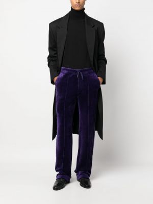 Velurové sportovní kalhoty Tom Ford fialové