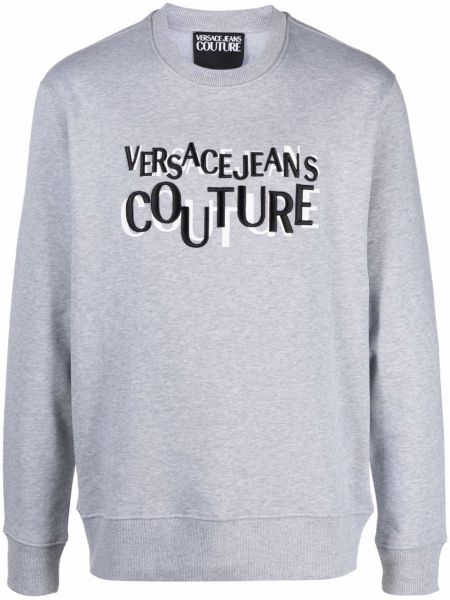 Sudadera con bordado Versace Jeans Couture gris