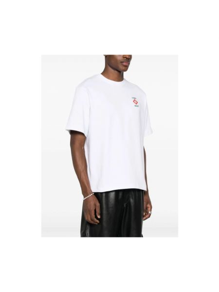Camiseta de algodón de cuello redondo Casablanca blanco