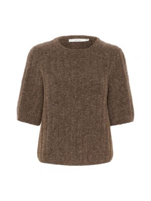 Sweter z okrągłym dekoltem Gestuz brązowy