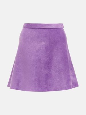 Бархатная юбка мини Alaïa фиолетовая