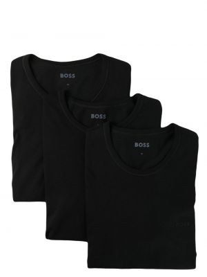 Košeľa s okrúhlym výstrihom Boss čierna