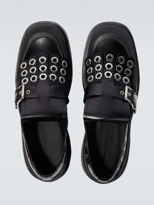 Кожени обувки монк Alexander Mcqueen черно