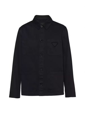 Хлопковый пиджак Prada черный