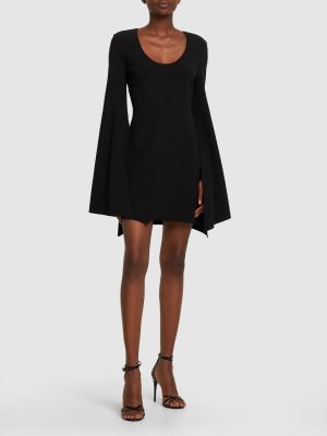 Vestido de lana de crepé Michael Kors Collection negro