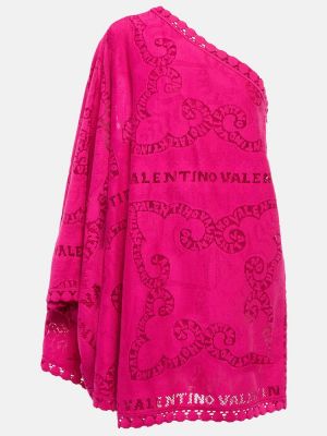 Rochie din bumbac Valentino roz