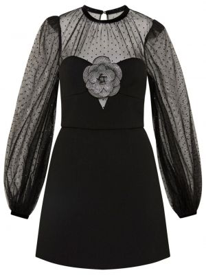 Вечерна рокля на цветя Rebecca Vallance черно