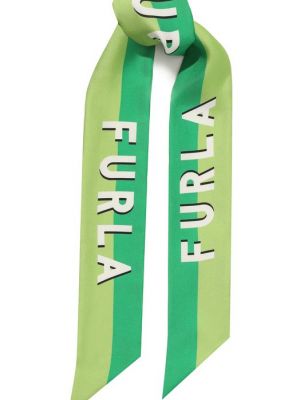 Шелковый шарф Furla зеленый