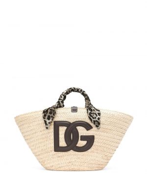 Τσάντα shopper Dolce & Gabbana μπεζ