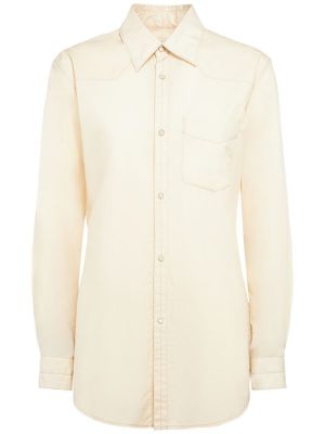 Pamučna uska košulja Lemaire bijela