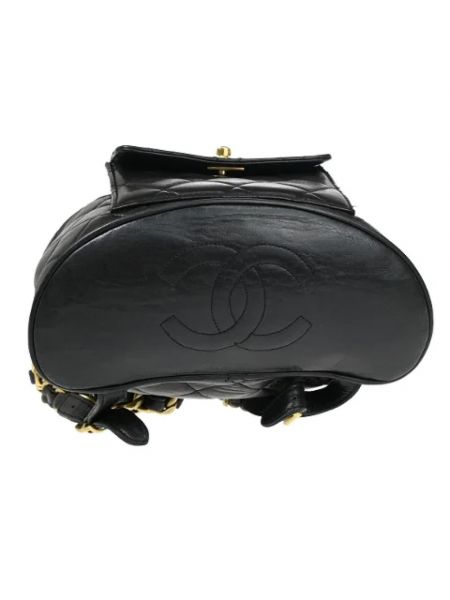 Mochila de cuero retro Chanel Vintage negro