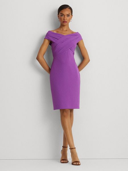 Vestido de cóctel de crepé Lauren Ralph Lauren violeta
