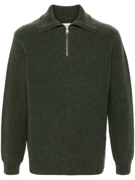 Vlnený sveter z merina Samsoe Samsoe zelená