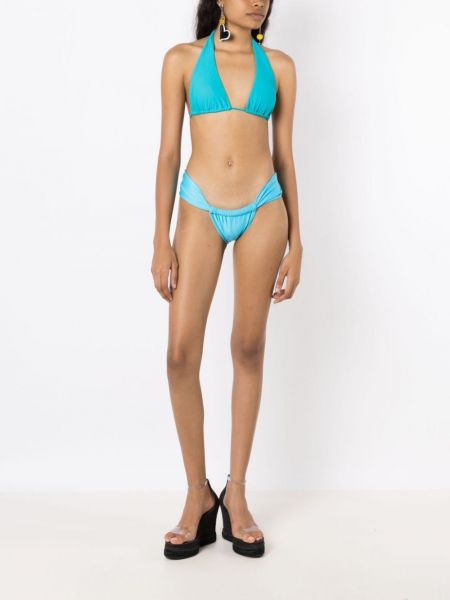 Bikini taille basse drapé Amir Slama bleu