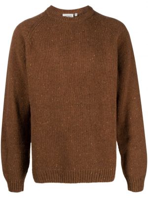 Bombažni volneni pulover Carhartt Wip rjava