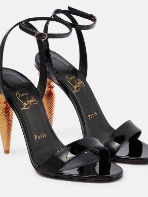 Lakované kožené sandále Christian Louboutin čierna