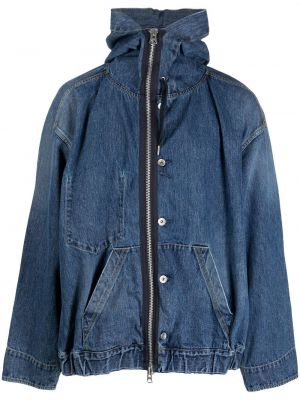 Jeansjacke mit reißverschluss Sacai blau