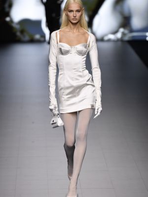 Mini vestido de raso Dolce&gabbana blanco