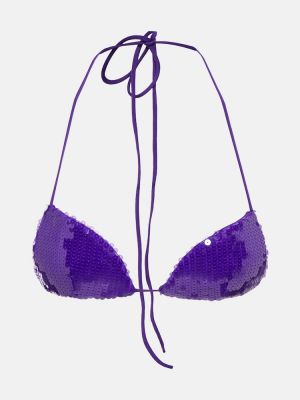 Bikini à paillettes Laquan Smith violet