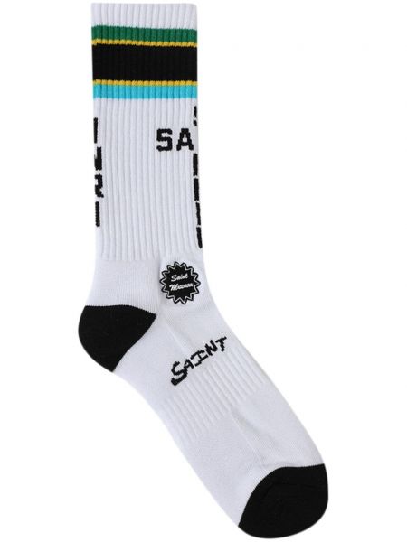 Памучни чорапи на райета Saint Mxxxxxx бяло