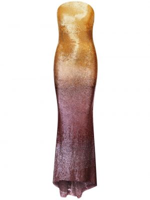 Flitrované večerné šaty s korálky Oscar De La Renta