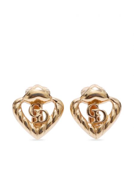 Szív mintás fülbevaló Christian Dior Pre-owned aranyszínű