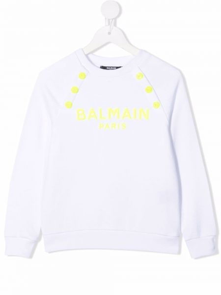 Trykt hettegenser for jenter Balmain Kids hvit