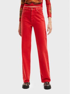 Jeans large Desigual rouge