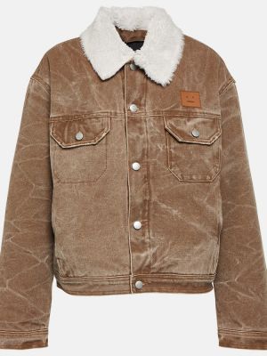 Bavlnená džínsová bunda Acne Studios hnedá