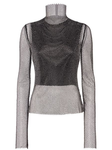 Mesh turtleneck topp Sportmax svart