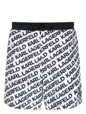 Shorts med mönster Karl Lagerfeld vit