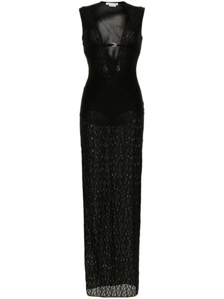 Жакардова макси рокля Alessandro Vigilante черно