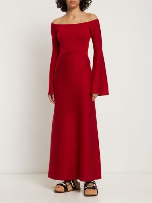 Rochie de lână din cașmir Gabriela Hearst roșu