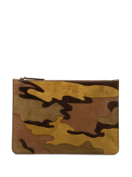 Wildleder clutch mit camouflage-print Burberry Pre-owned braun