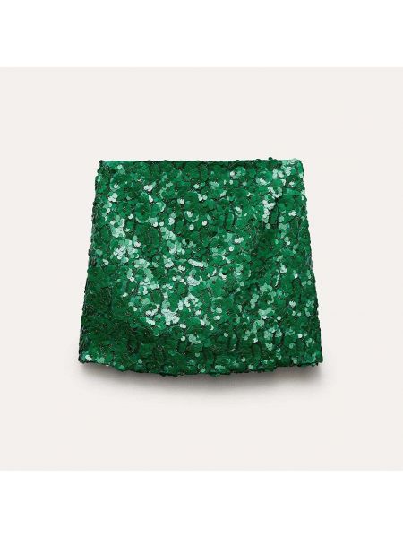 Юбка мини Zara зеленая
