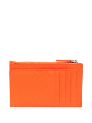 Kožená peněženka na zip Balenciaga oranžová