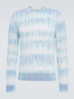 Sweter z kaszmiru bawełniany Amiri niebieski