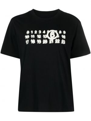 T-shirt con scollo tondo Mm6 Maison Margiela nero