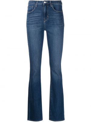 Зауженные джинсы с завышенной талией скинни L’agence, синие