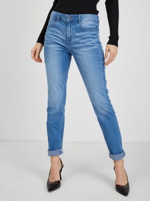 Pruhované slim fit skinny džíny Orsay modré