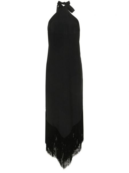 Sukienka długa z frędzli Taller Marmo czarna
