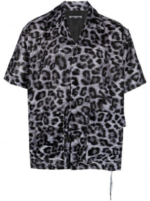 Leopardí košile s potiskem Mastermind Japan šedá
