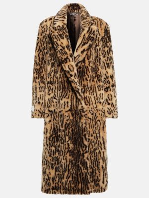Palton de blană de lână cu imagine Stella Mccartney maro