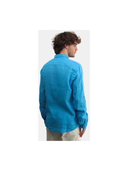 Camisa de lino 40weft azul