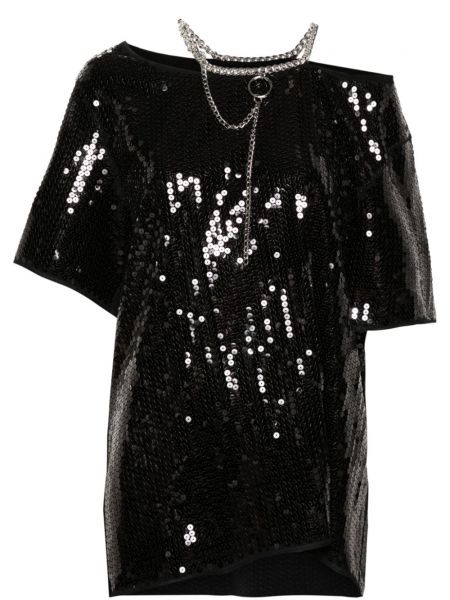 T-shirt à paillettes Junya Watanabe noir