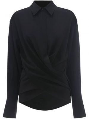 Svilena bluza Victoria Beckham crna