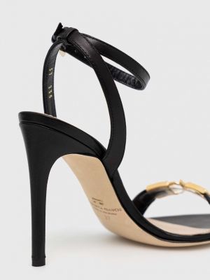 Kožené sandály Elisabetta Franchi černé