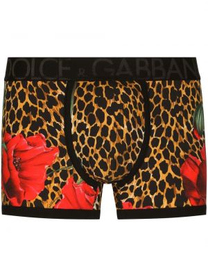 Leopard trykt floral boksershorts Dolce & Gabbana svart