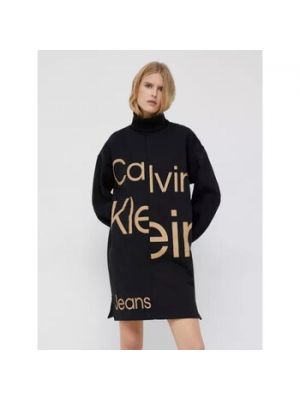 Sukienka długa Calvin Klein Jeans czarna